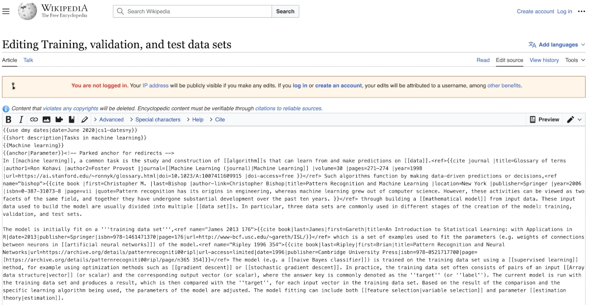 'Copy Wikipedia article from edit screen'